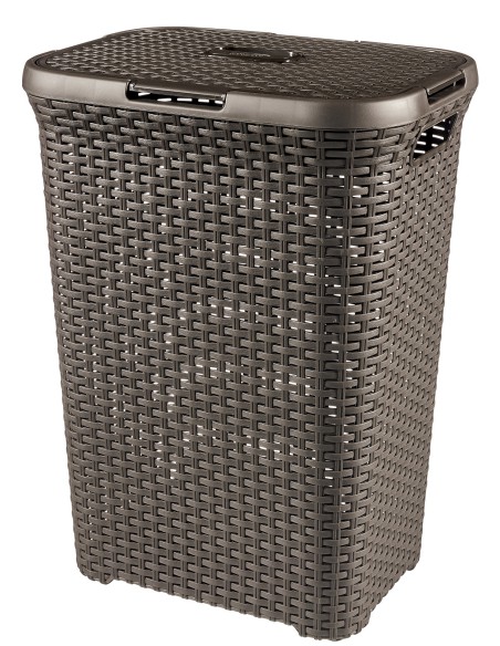 Brązowy kosz na pranie 60l Curver Rattan Style 3253920707017 15