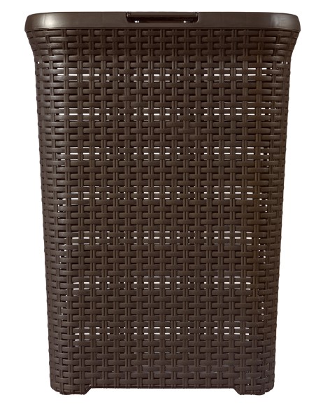 Brązowy kosz na pranie 60l Curver Rattan Style 3253920707017 16