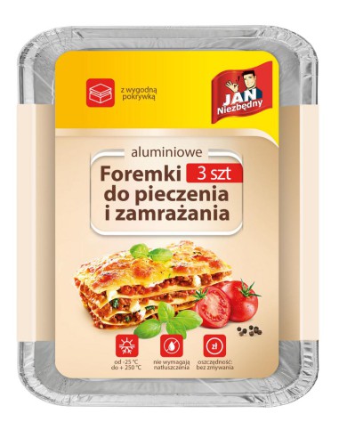 Aluminiowe foremki do pieczenia i mrożenia 3szt Jan Niezbędny 5900536234519 3