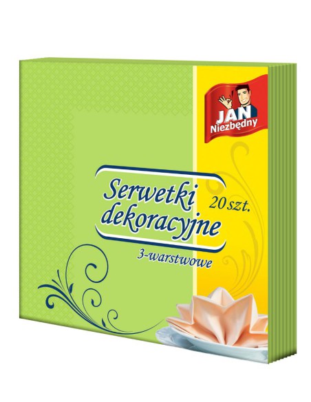 Serwetki dekoracyjne zielone 40x40cm 20szt Jan Niezbędny 5900536263793 3