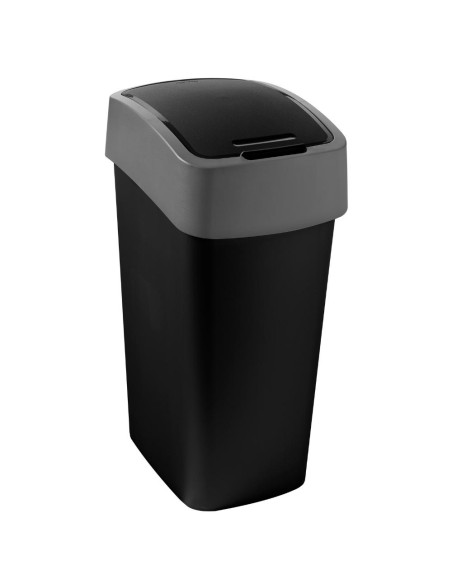 Pojemny kosz na śmieci 45L czarny/srebrny Curver Flip Bin 3253922172165 9