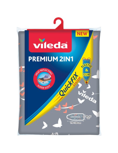 Dwustronny pokrowiec na deskę do prasowania Vileda Premium 2in1 130x45cm 4023103169043 2