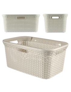 Kremowy kosz na pranie Curver Rattan Style 45l 3253920708007 2