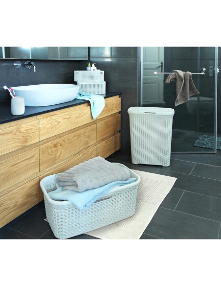 Kremowy kosz na pranie Curver Rattan Style 45l 3253920708007 4