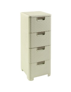 Regał 4 szuflady 4 x 14l kremowy Curver Rattan Style 3253926605010 2