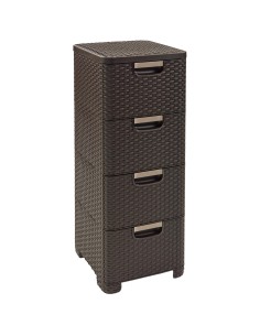 Regał z 4 szufladami 4 x 14l brązowy Curver Rattan Style 3253926605003 2