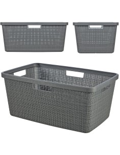 Ciemny szary kosz na pranie 46l Curver Jute 3253928091026 2