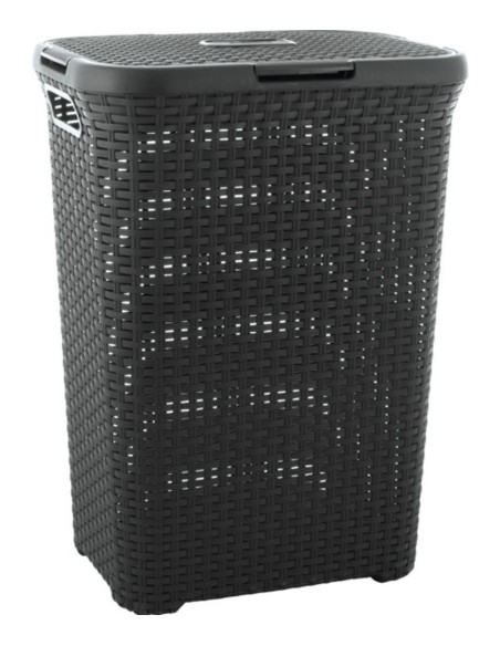 60 l kosz na pranie 60l ciemny szary Curver Rattan Style 3253920707031 2
