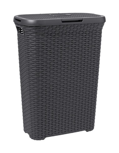 Szary kosz na pranie 40l Curver Rattan Style 3253920709011 32