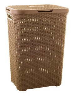 Jasnobrązowy kosz na pranie 60l Curver Rattan Style 3253920707048