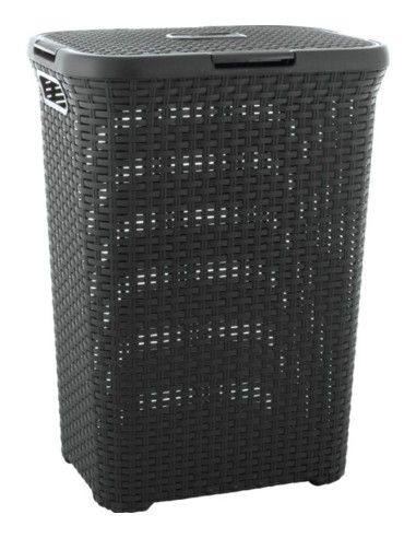 60 l kosz na pranie 60l ciemny szary Curver Rattan Style 3253920707031 33