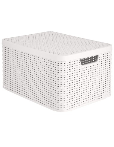 30l koszyk z pokrywką do przechowywania Curver Rattan Style 3253923619027 20