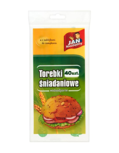Papierowe torebki śniadaniowe wodoodporne 40szt Jan Niezbędny 5900536252629 3
