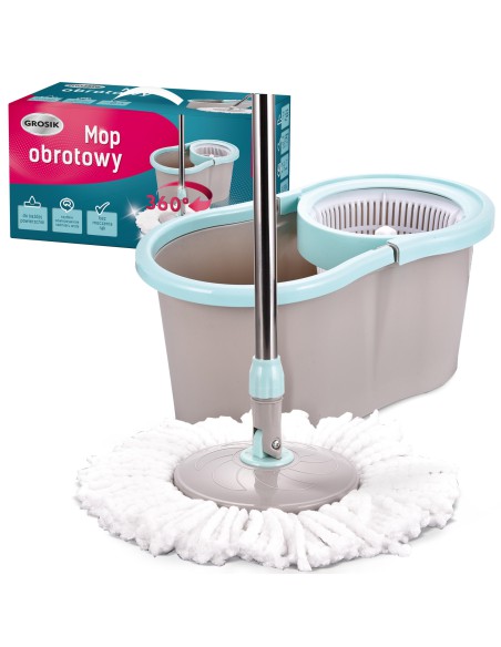 Mop obrotowy 360° z wiadrem i wyciskaczem Grosik  5900536330495 5
