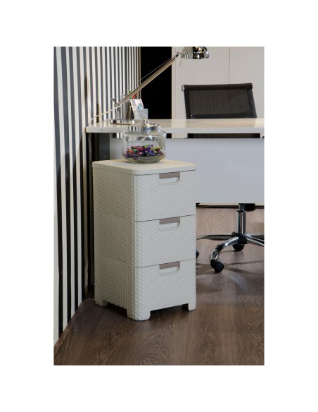 Kremowy regał z 3 szufladami 3 x 14l Curver Rattan Style 3253926604020 7