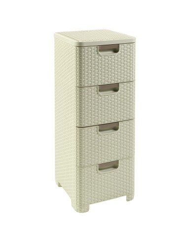 Regał 4 szuflady 4 x 14l kremowy Curver Rattan Style 3253926605010 6