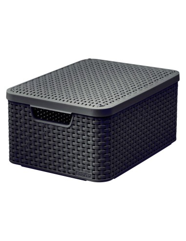 Koszyk do przechowywania z pokrywką 18l  Curver Rattan Style 3253923618013