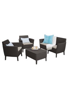 Elegancki zestaw mebli ogrodowych Keter Salemo 2 x fotel + sofa + stolik 8711245155333 2