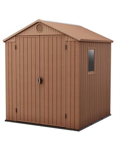 Brązowy domek narzędziowy do ogrodu brązowy 6x6 Keter Darwin 7290112634054