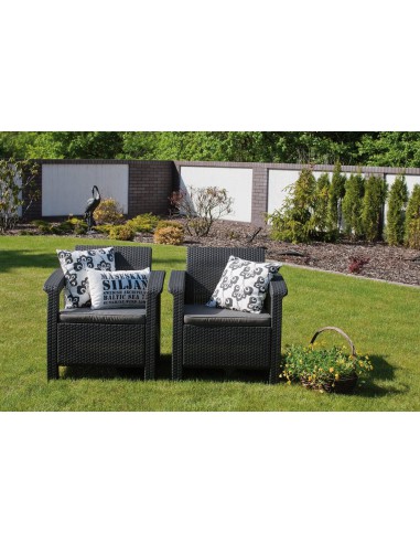 Funkcjonalny zestaw mebli ogrodowych Keter Corfu 2 fotele, sofa i stolik kawowy 3253929117169 6