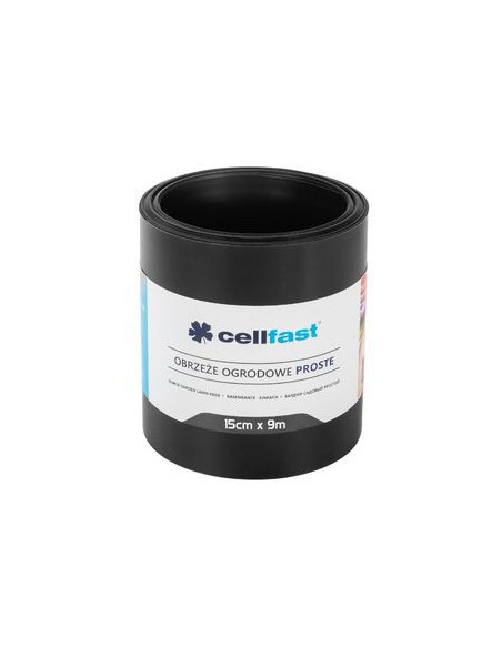 Proste czarne obrzeże ogrodowe Cellfast 15 cm x 9,0 m 5907553505523