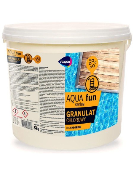Błyskawiczny chlorowy granulat do dezynfekcji basenu Stapar Aqua fun 5kg 5908258389944 3