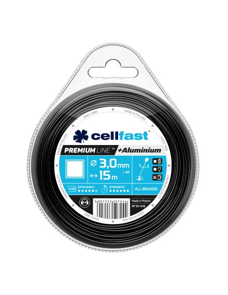 Wzmocniona żyłka tnąca PREMIUM Cellfast – kwadrat 3 mm 15 m 5907553507244 5