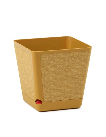 Żółta doniczka Kora Textil Lamela musztardowa, 18 cm 5900119010141
