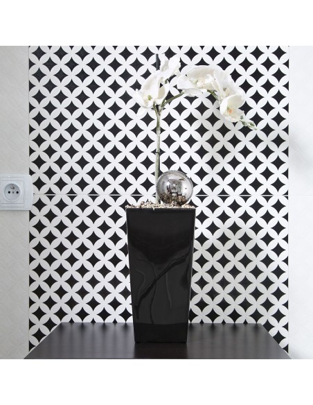 Błyszcząca donica Finezja Lamela antracytowa, 25x25x46,5 cm 5900119825332 5