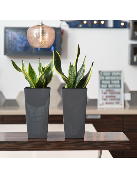 Błyszcząca donica Finezja Lamela antracytowa, 25x25x46,5 cm 5900119825332 7