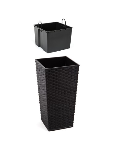 Nowoczesna donica Finezja Lamela czarna, 35x35x68cm 5900119045761