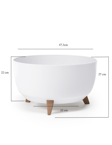 Biała misa, donica na nóżkach Roma Lamela 47.3 cm 5900119058822 2