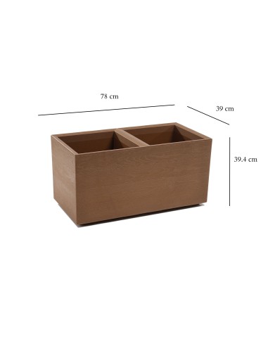 Funkcjonalny kwietnik Karo Eco Wood Lamela o kolorze naturalnego drewna, 78x39x39.4cm 5900119388851 2