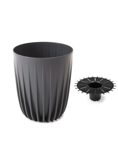 Designerska doniczka MIRA ECO Lamela antracytowa, 19 x 19 x 22,6 cm 5900119829132
