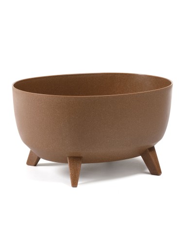 Owalna donica na nóżkach Roma Eco Wood Lamela w kolorze naturalnego drewna, 43x34,7x23 cm 5900119389247