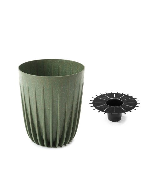 Praktyczna doniczka Mira Eco Wood Lamela leśny zielony, 39 cm 5900119429417