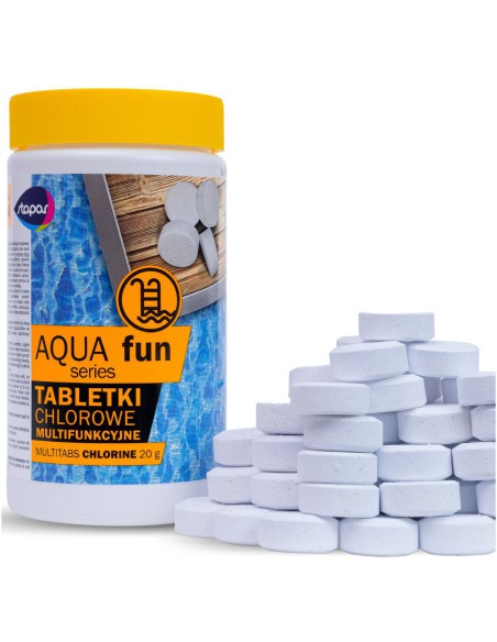 Skuteczne multifunkcyjne chlorowe tabletki do basenu Stapar Aqua Fun 50x20g 5902349681191 5