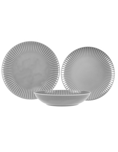 Szary zestaw obiadowych talerzy Lubiana Daisy Cloud 18 elementów 5900245761306 10