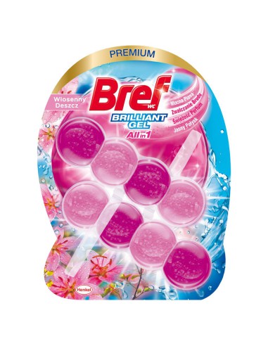 Żelowa zawieszka do toalety Bref Wiosenny Deszcz 2x42g 9000101509458