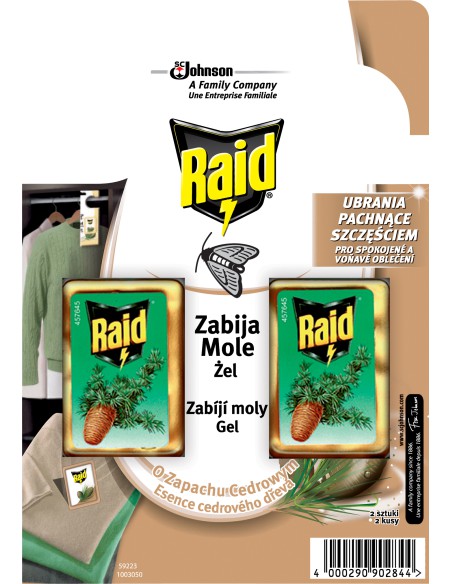 Żelowe zawieszki przeciw molom o zapachu cedrowym 2 szt. Raid 4000290902844 3