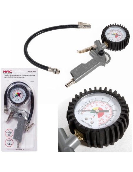 Pistolet do pompowania kół z manometrem NAC NAIR-GP 1/4 0-12BAR 5902490787520 5