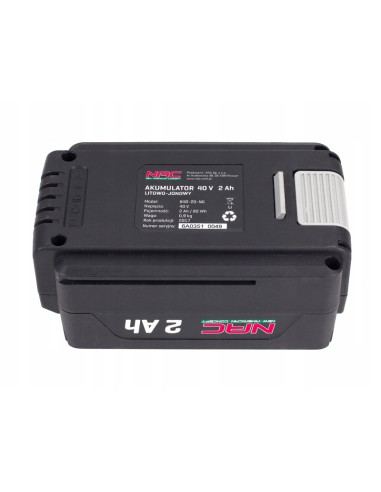 Trwały akumulator litowy-jonowy NAC B40-20-NG 40V, 2 Ah 5902067856758