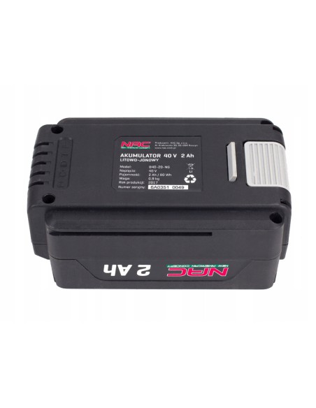 Trwały akumulator litowy-jonowy NAC B40-20-NG 40V, 2 Ah 5902067856758