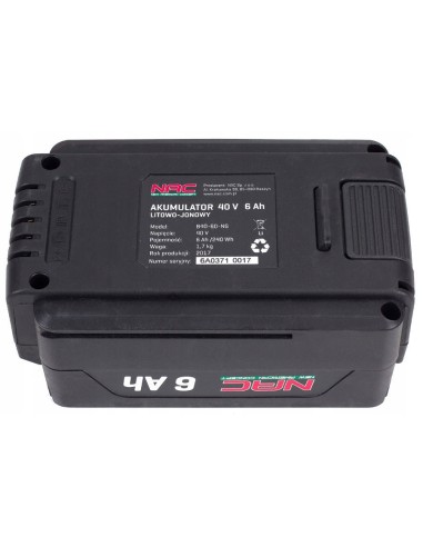 Litowo-jonowy akumulator NAC B40-60-NG 40V, 6Ah 5902067856772 2
