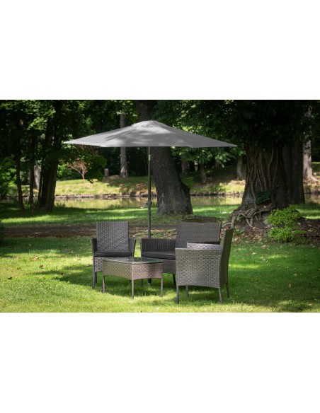 PARASOL OGRODOWY PLAŻOWY ŁAMANY ŚR.270 CM SZARY 5902490786738 3