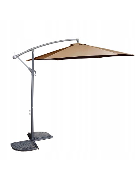 Stylowy parasol ogrodowy z wysięgnikiem BARBADOS mokka, 300 x 250 cm 5902490786776