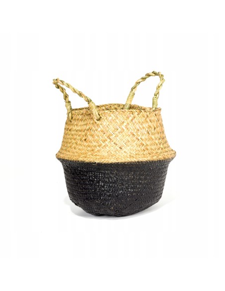Praktyczna osłonka na doniczkę BOHO BLACK Meven 35×35×14/28 cm 5902490743434