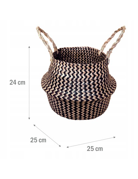 Uniwersalny kosz z trawy morskiej BOHO CHECKERED Meven 25 × 25 × 12/24 cm 5902490743427 8