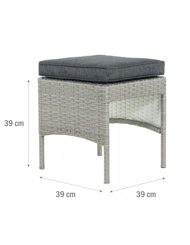 Ogrodowy zestaw mebli technorattanowych Meven 2 fotele + 2 pufy + sofa + stół 5902490785328 5