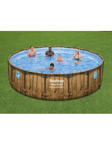 Solidny basen ogrodowy na stelażu z pompą filtrującą Bestway Power Steel Vista Series 488x122cm 6941607311332 3